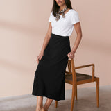 Cut Crepe Skirt