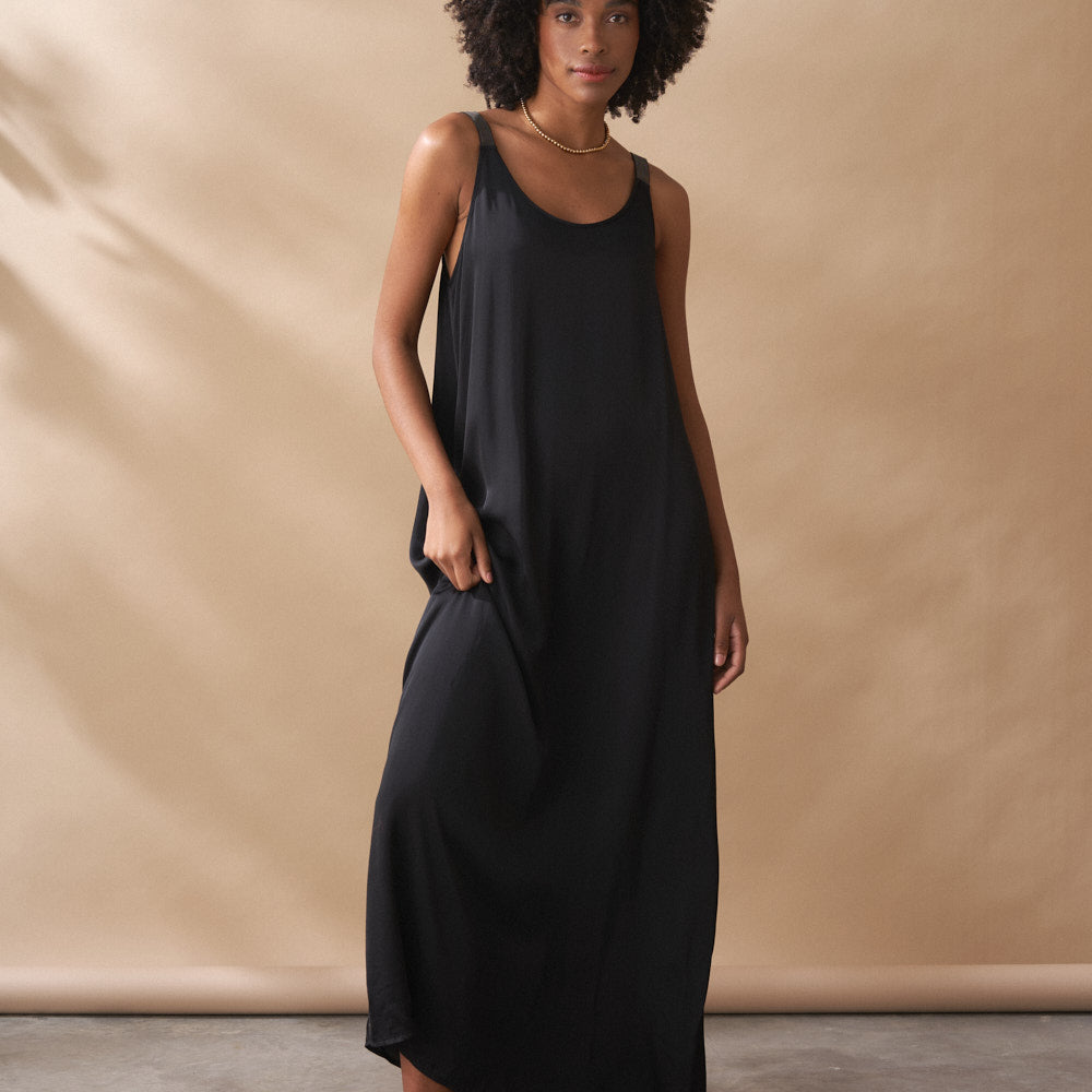 Silk Mix Sleeveless Dress