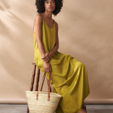 Silk Mix Sleeveless Dress