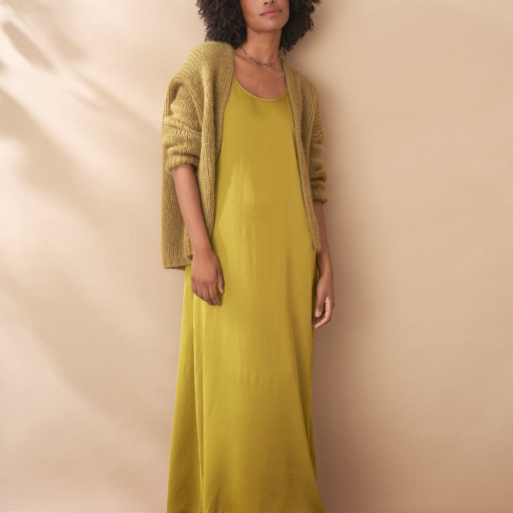 Silk Mix Sleeveless Dress