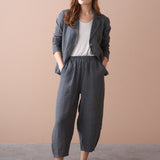 Linen Check Throuser