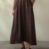 Leopard Satin Skirt