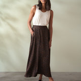 Leopard Satin Skirt