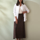 Leopard Satin Skirt