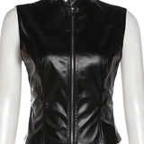 Leather Zip Top