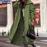 Ladies long hooded coat